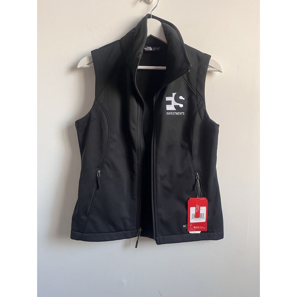 NWT The North Face Vest Women’s Sz S Ridgewall Full Zip Black Soft Shell W/ LOGO